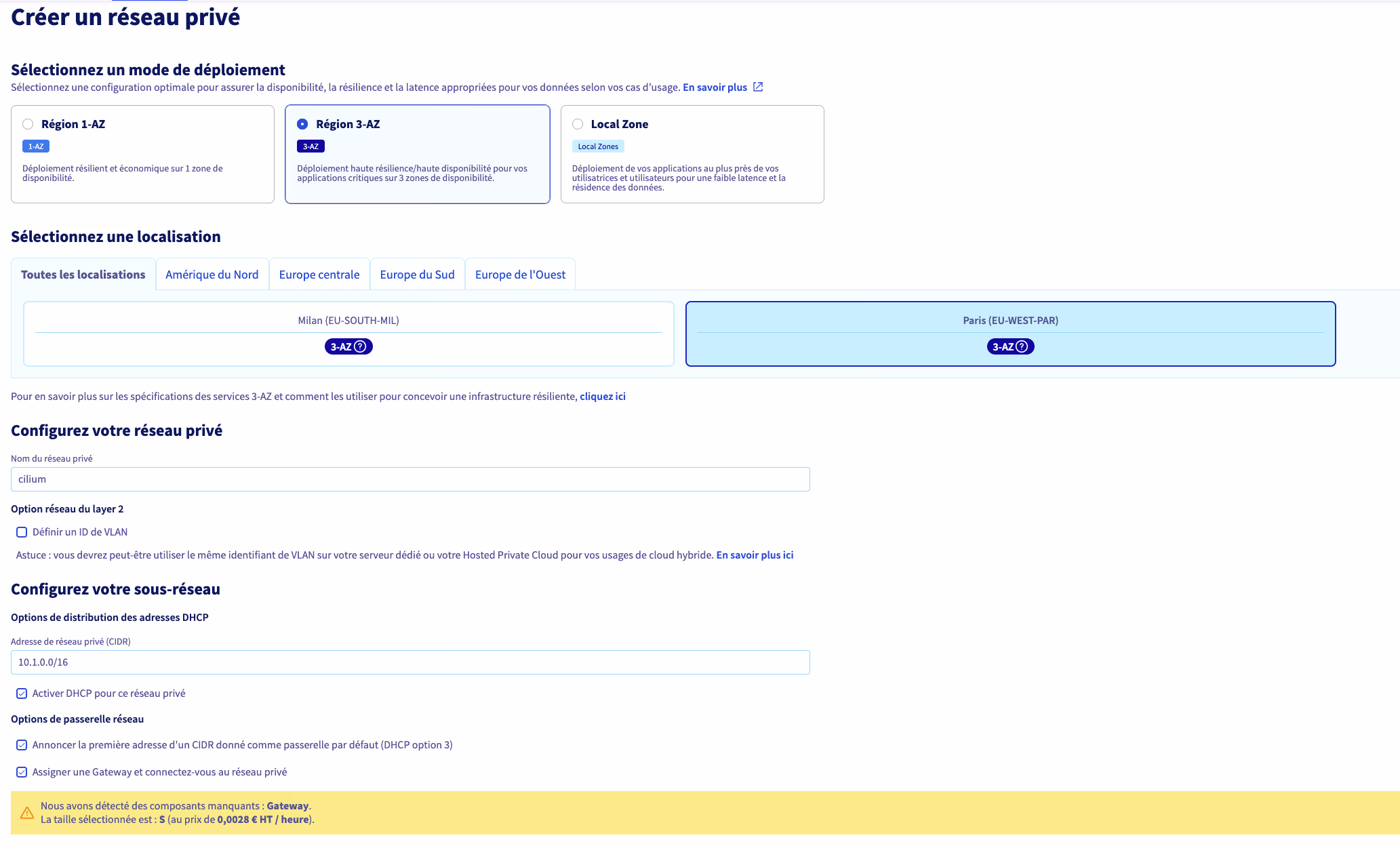 ovh vpc configuration