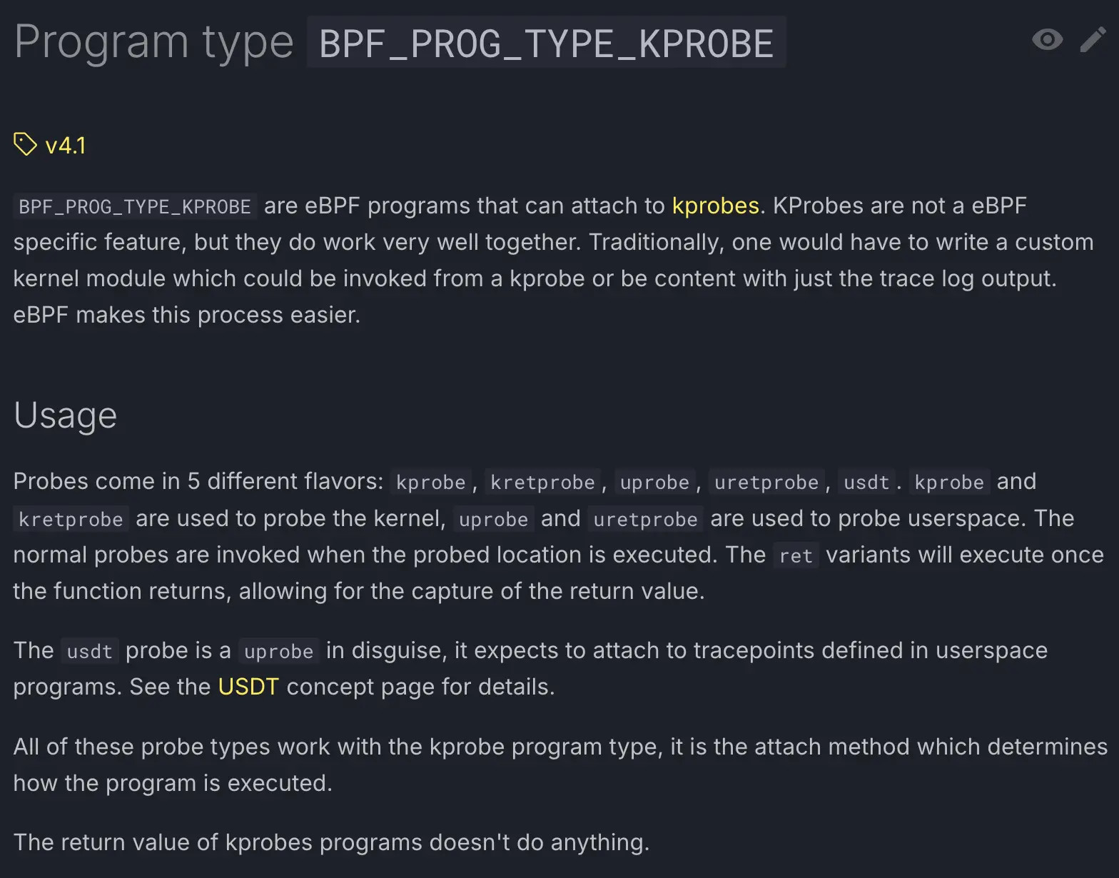 Kprobe documentation