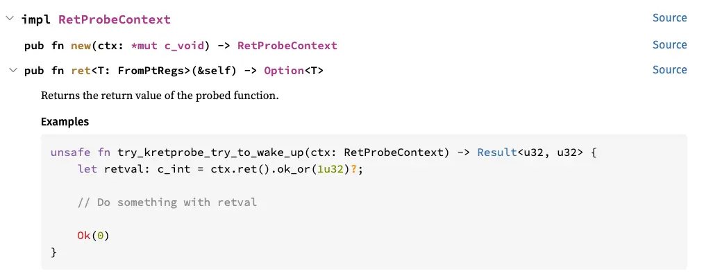 Aya uRetProbe documentation