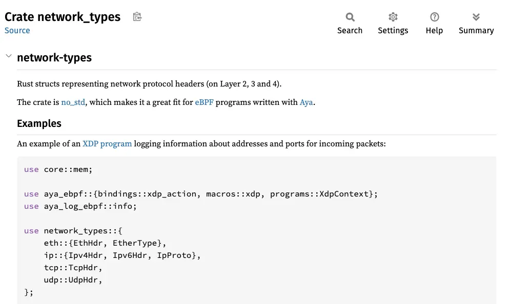 network-types documentation